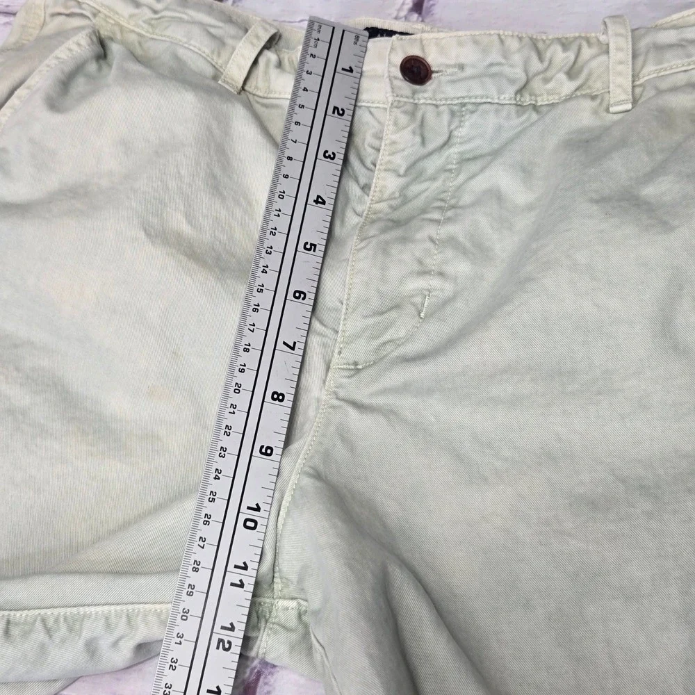 Abercrombie & Fitch Chino Shorts Faded Green Cotton Twill Casual Mens 34